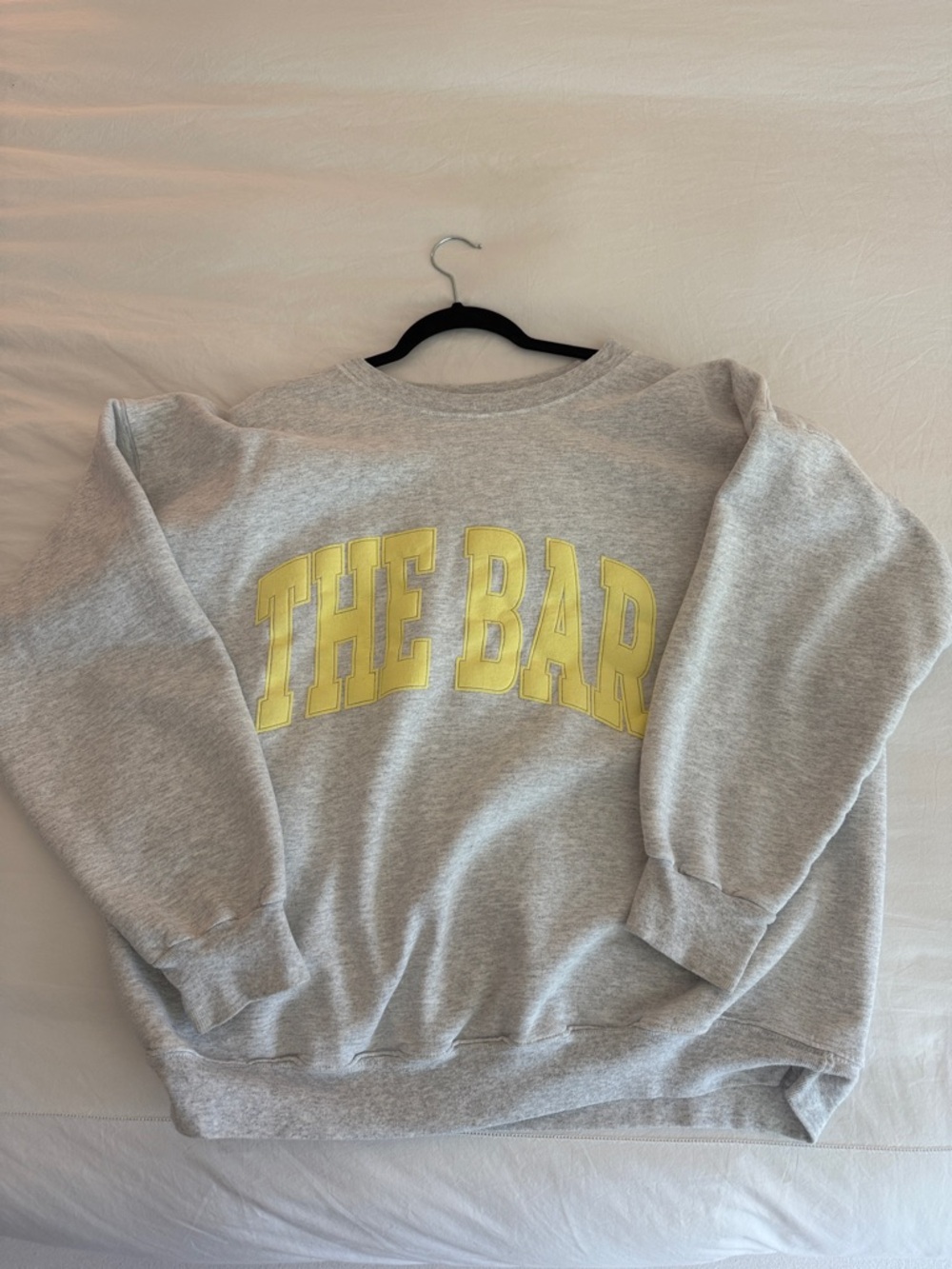 The Bar Gray Sweatshirt with Yellowt "THE BAR" Lettering